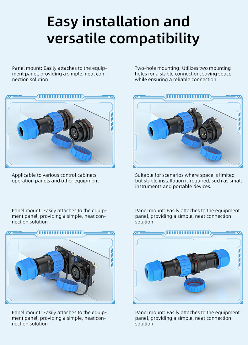 EW SP21 5 Pin Circular Plug Socket Diamond Flange