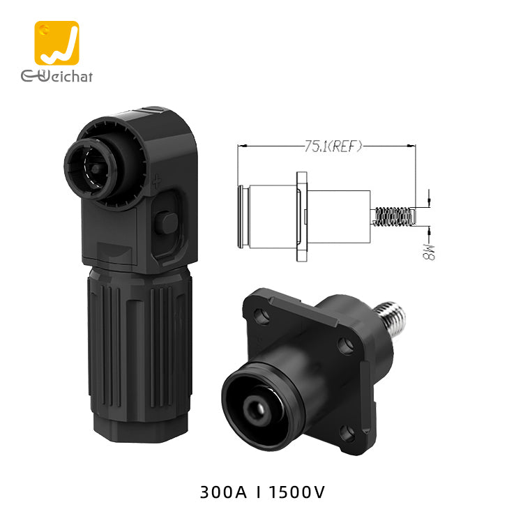 EW Single Core Energy Storage Connector Black 300A