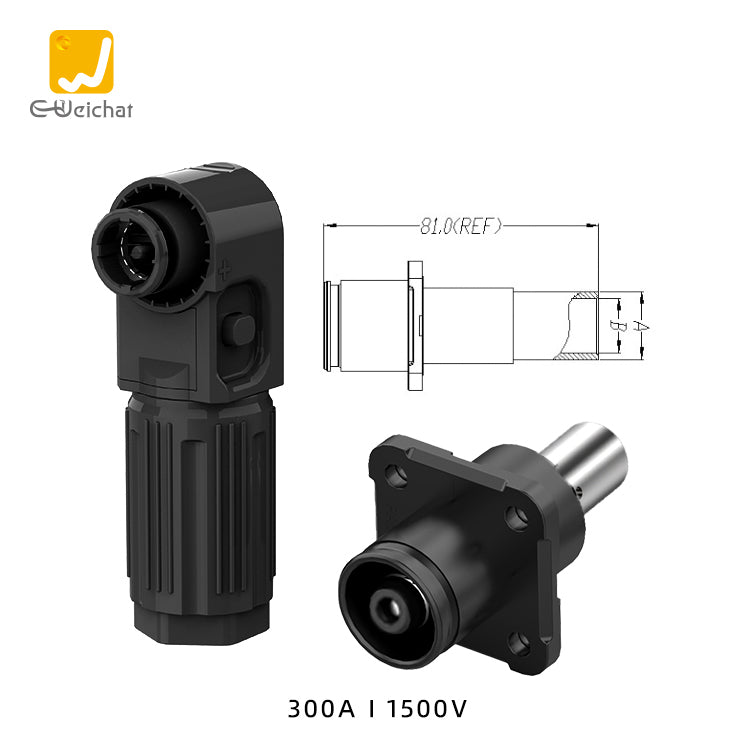 EW Single Core Energy Storage Connector Black 300A