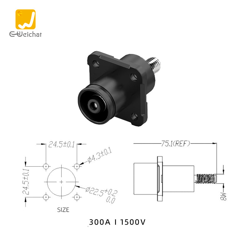 EW Single Core Energy Storage Connector Black 300A