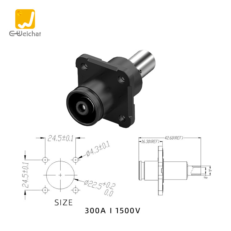 EW Single Core Energy Storage Connector Black 300A
