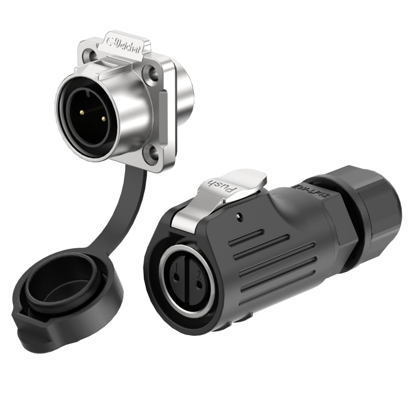 EW LP12 2 Pin Flange Waterproof Connectors Metal