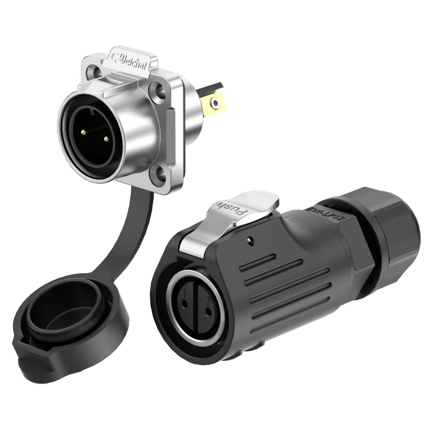 EW LP12 2 Pin Flange Waterproof Connectors Metal