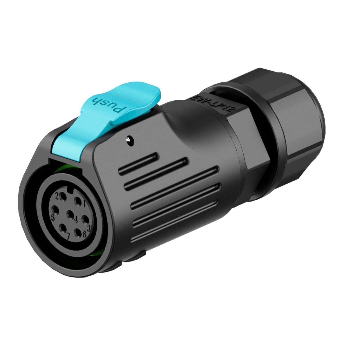 EW LP12 7-poliger wasserdichter M12-Anschluss, wasserdichte Steckverbinder