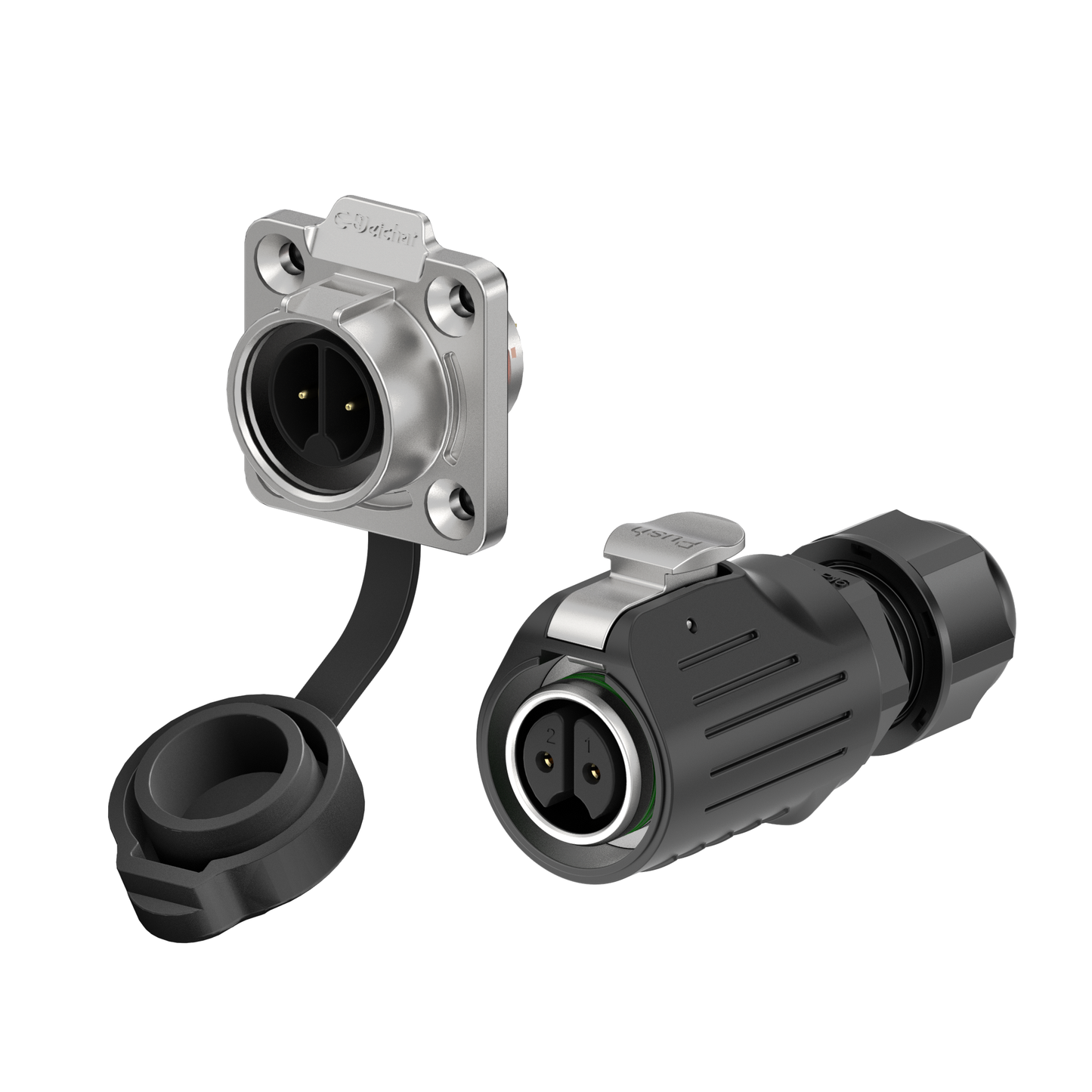 EW LP16 2 Pin Waterproof Aviation Plug Flange
