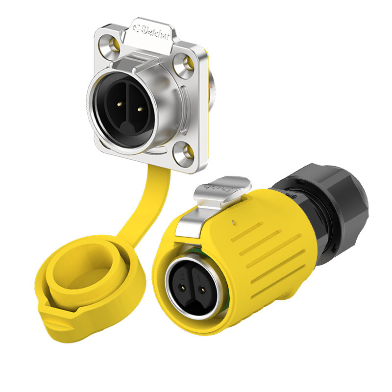 EW LP16 2 Pin Waterproof Aviation Plug Flange