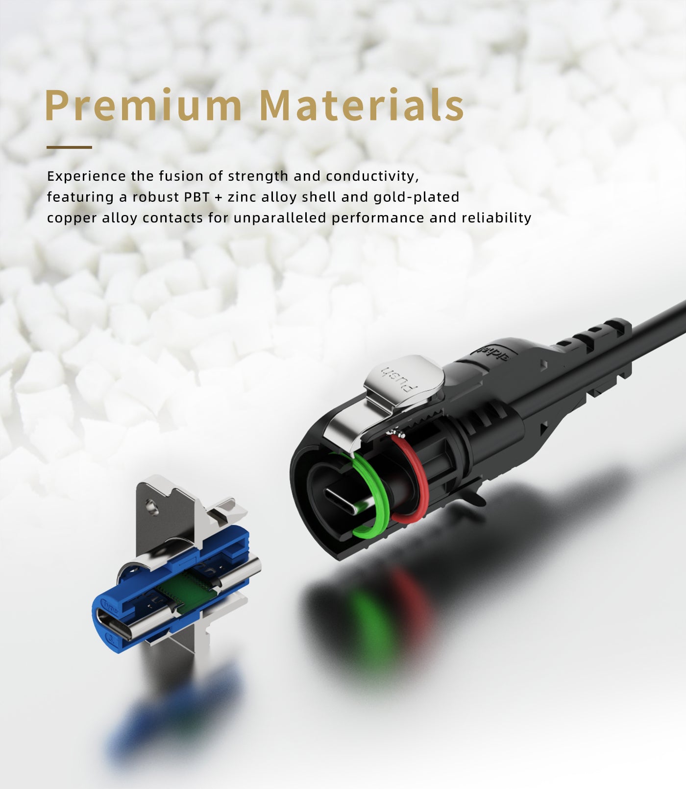 EW LP16 Waterproof Type C Connector Male and Female Connectors