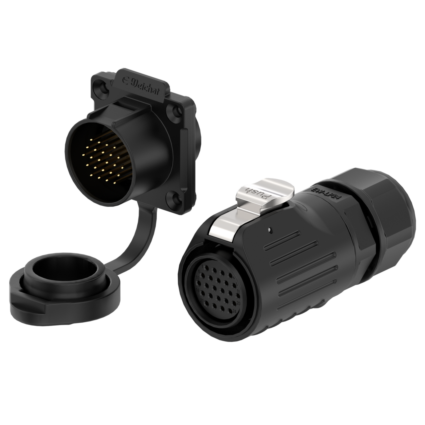 EW LP24 24 Pin Flange Industrial Waterproof Connector