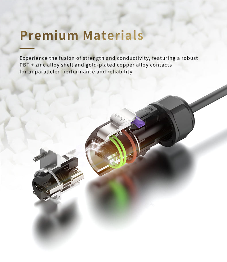 EW LP24 HDMI Data Electrical Waterproof Connectors Flange
