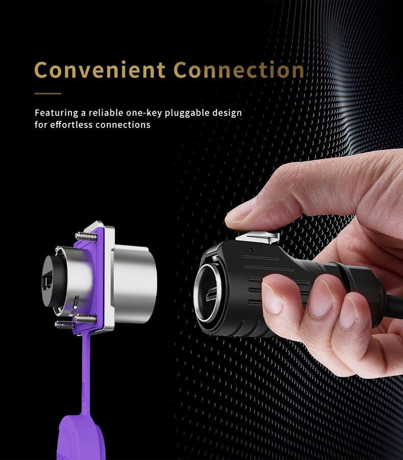 EW LP24 HDMI Data Electrical Waterproof Connectors Flange