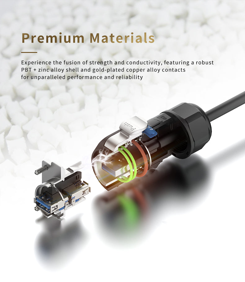 EW LP24 Panel Waterproof USB Connectors Plastic