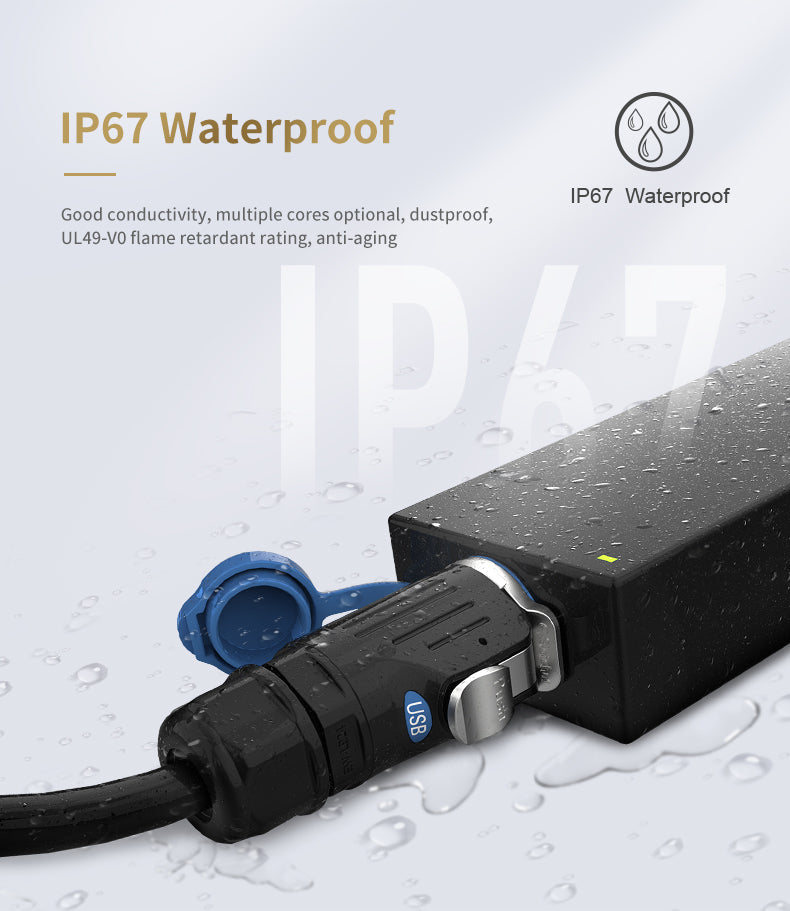 EW LP24 Panel Waterproof USB Connectors Plastic