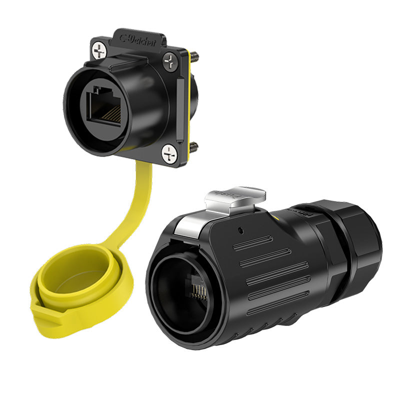 EW LP24 RJ45-Anschluss, wasserdicht, Flansch, Kunststoff