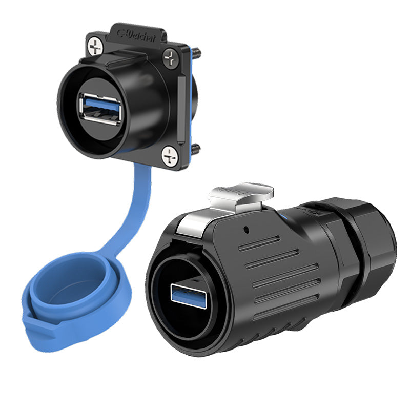 EW LP24 Waterproof USB Connectors Flange Plastic