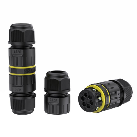 Connecteur de fil EW M20 6 broches à vis, connecteur circulaire étanche