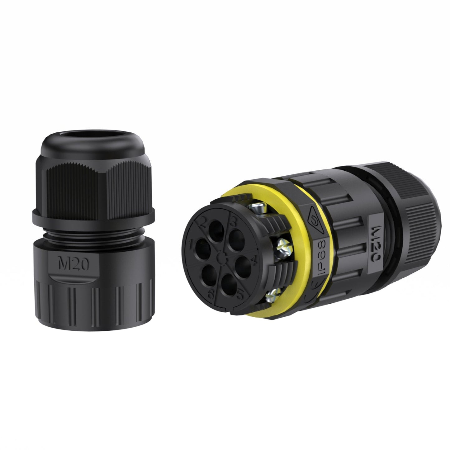 EW M20 6Pin Wire Connector Screw Waterproof Circular Plug Connector