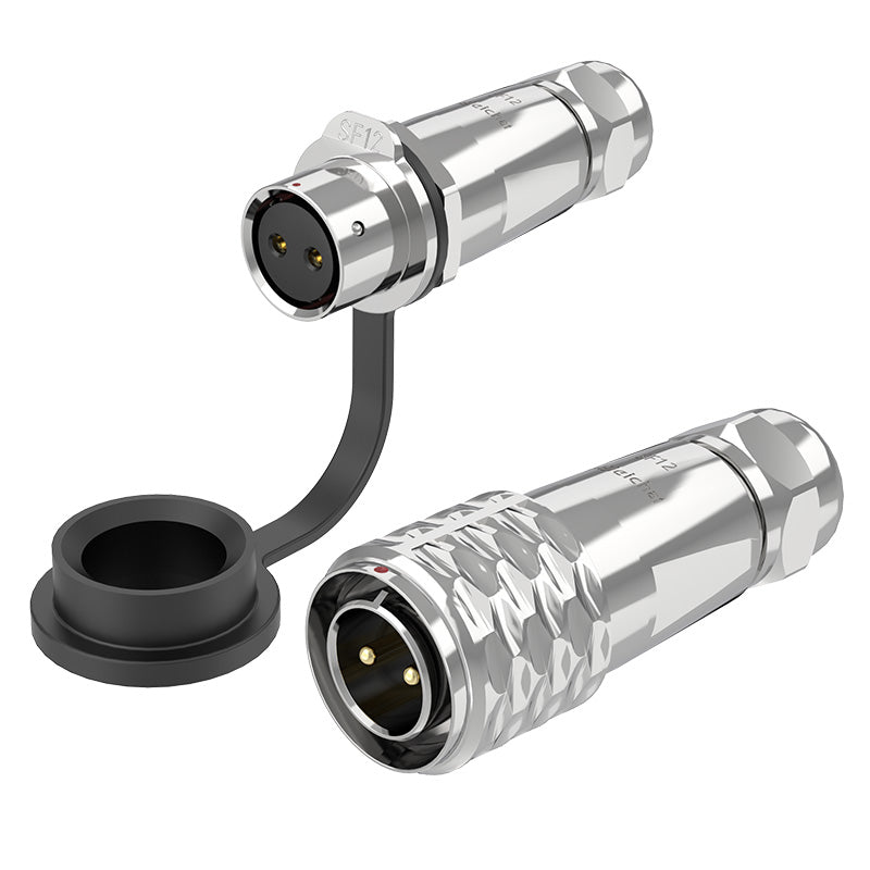 EW SF12 2 Pin Circular Plug Socket Metal