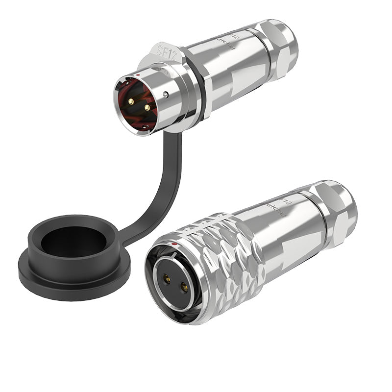 EW SF12 2 Pin Circular Plug Socket Metal