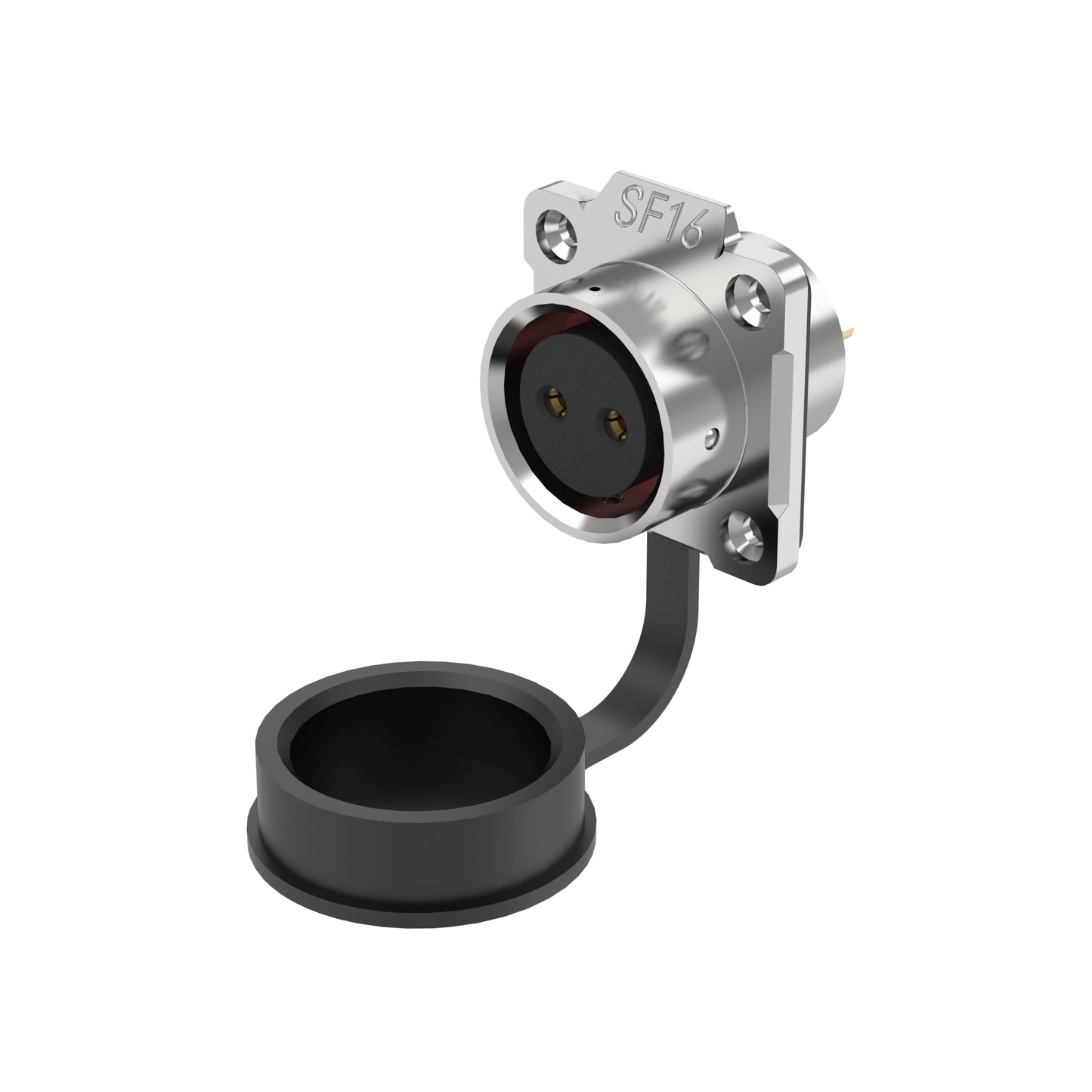 EW SF16 2 Pin Circular Plug Connector Flange Metal