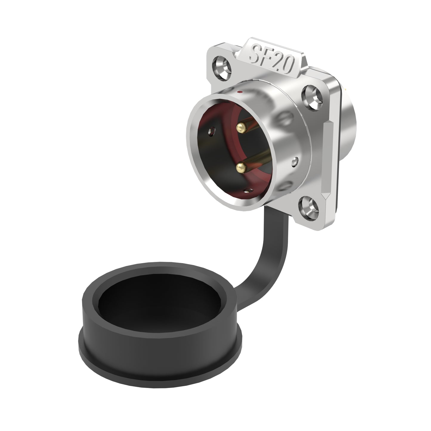 EW SF20 2 Pin Waterproof Plug Connectors Flange