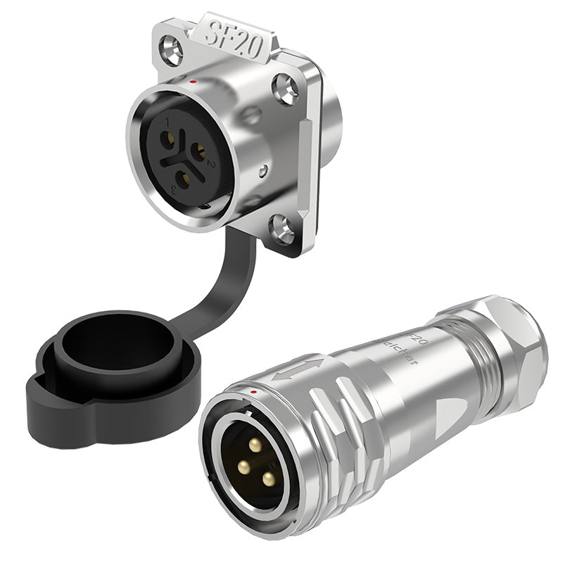 EW SF20 3 Pin Circular Plug Connector Flange