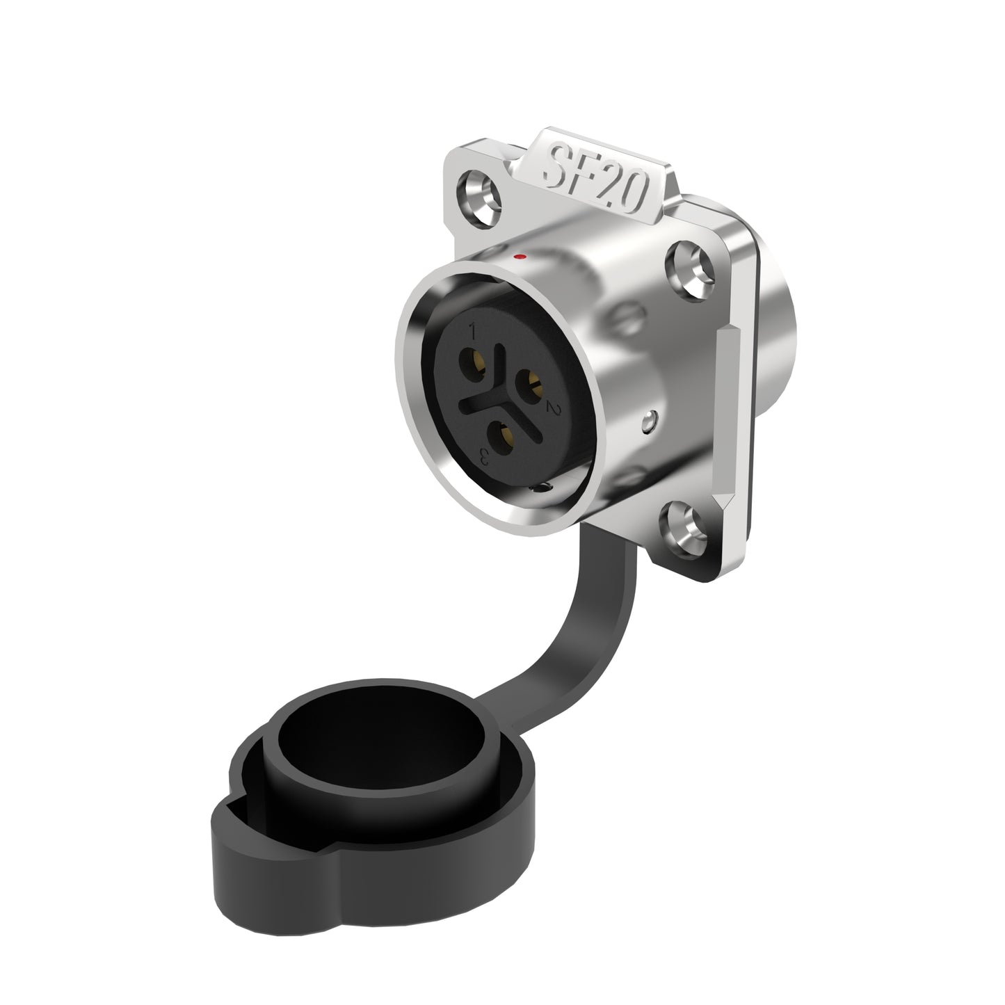 EW SF20 3 Pin Circular Plug Connector Flange