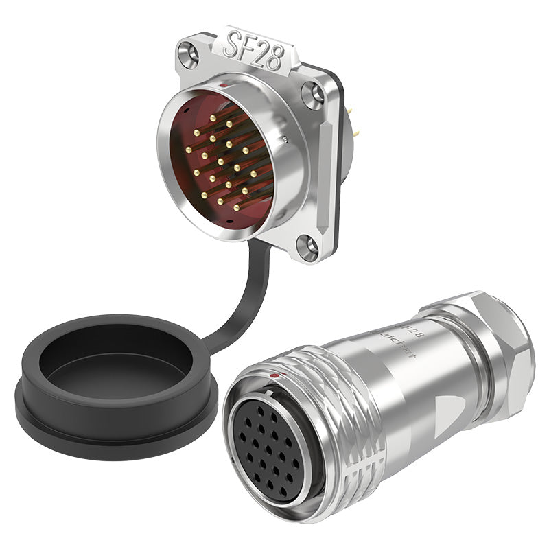 EW SF28 18 Pin Circular Connector Electrical Flange Metal