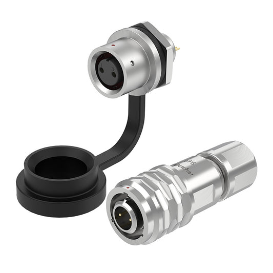 EW SF6 2 Pin Circular Panel Mount Connector Metal
