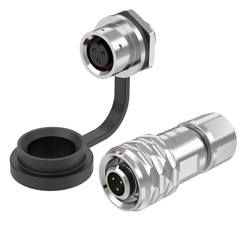 EW SF8 3 Pin Circular Panel Mount Power Connector Metal