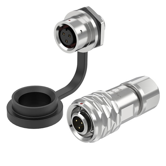EW SF8 3 Pin Circular Panel Mount Power Connector Metal