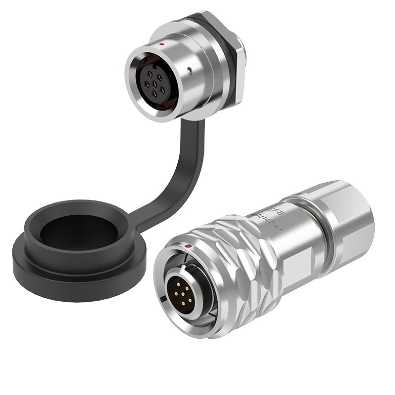 EW SF8 6 Pin Circular Panel Mount Connector Metal