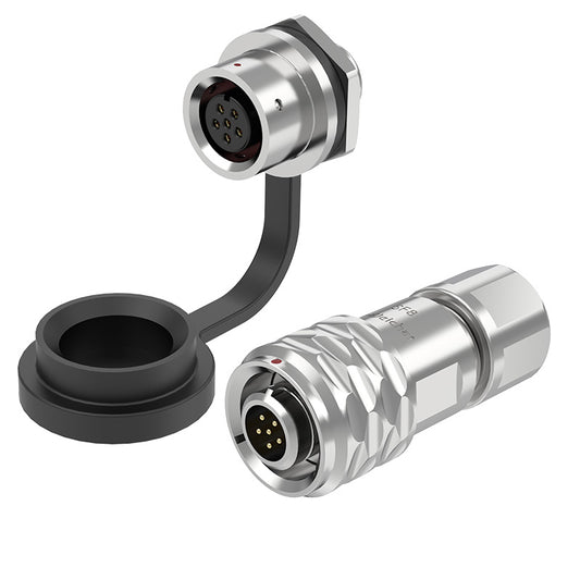 EW SF8 6 Pin Circular Panel Mount Connector Metal