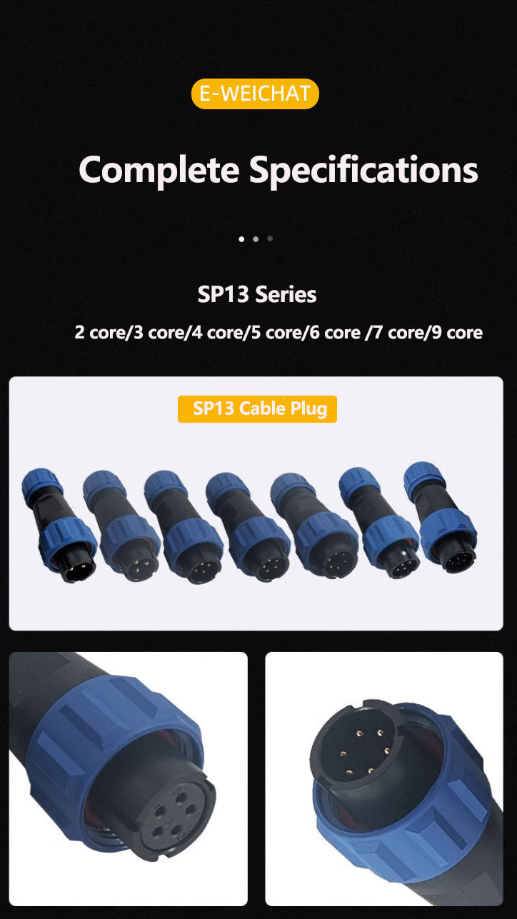 EW SP13 2 Pin IP68 Circular Plastic Connector