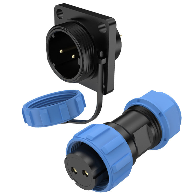 EW SP17 2 Pin Circular Plug Socket Flange
