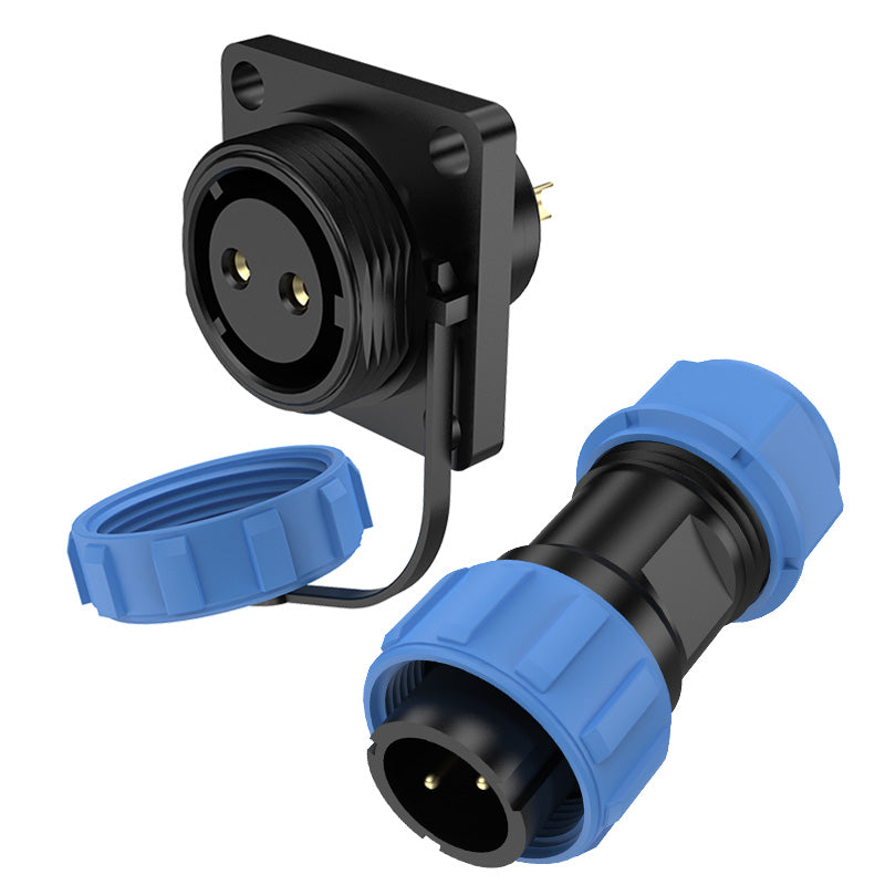EW SP17 2 Pin Circular Plug Socket Flange