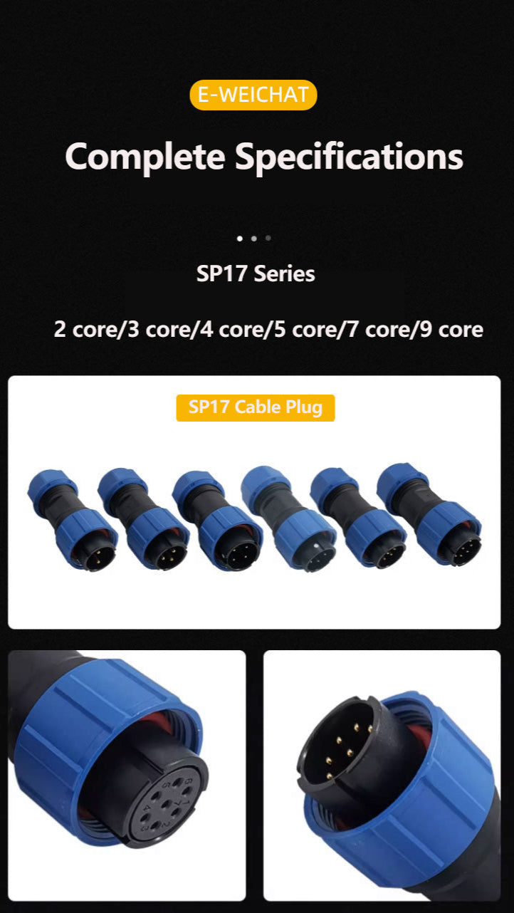 EW SP17 3 Pin Circular Plug Connector Plastic