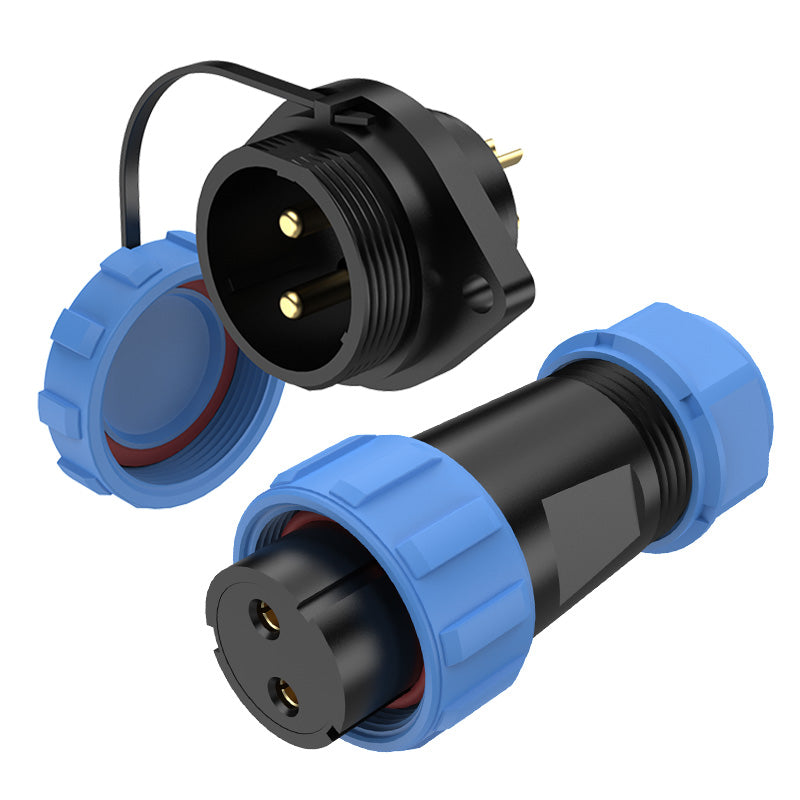 EW SP21 2 Pin Circular Plug Connector Diamond Flange