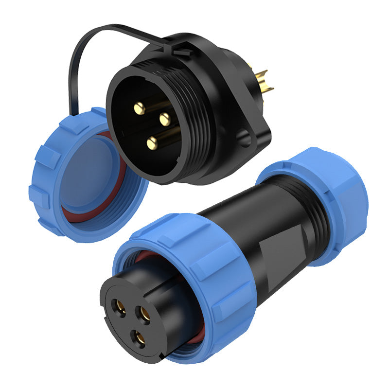 EW SP21 3 Pin Diamond Flange Circular Plug Connector