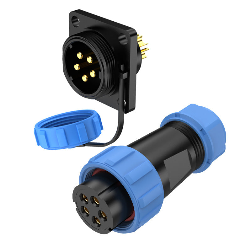 EW SP21 5 Pin Flange Circular Plastic Wire Connector