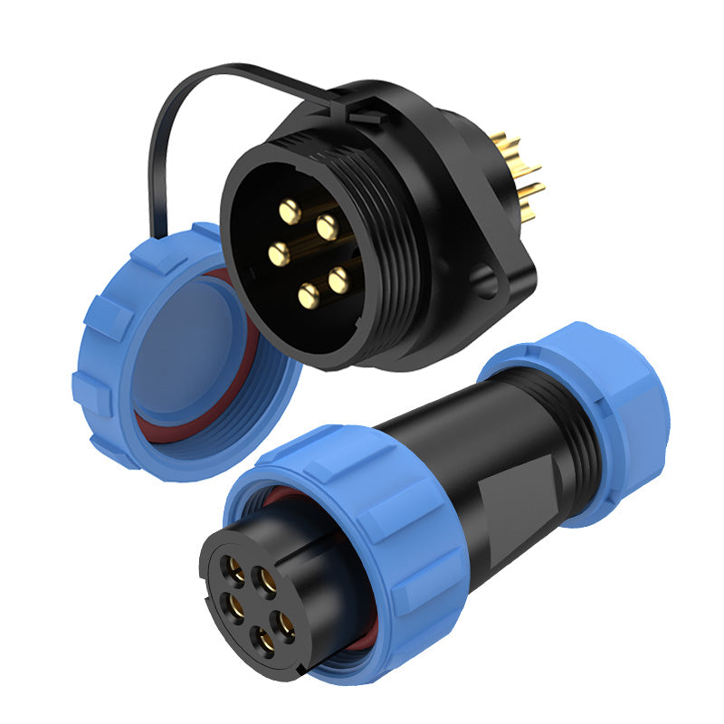 EW SP21 5 Pin Circular Plug Socket Diamond Flange