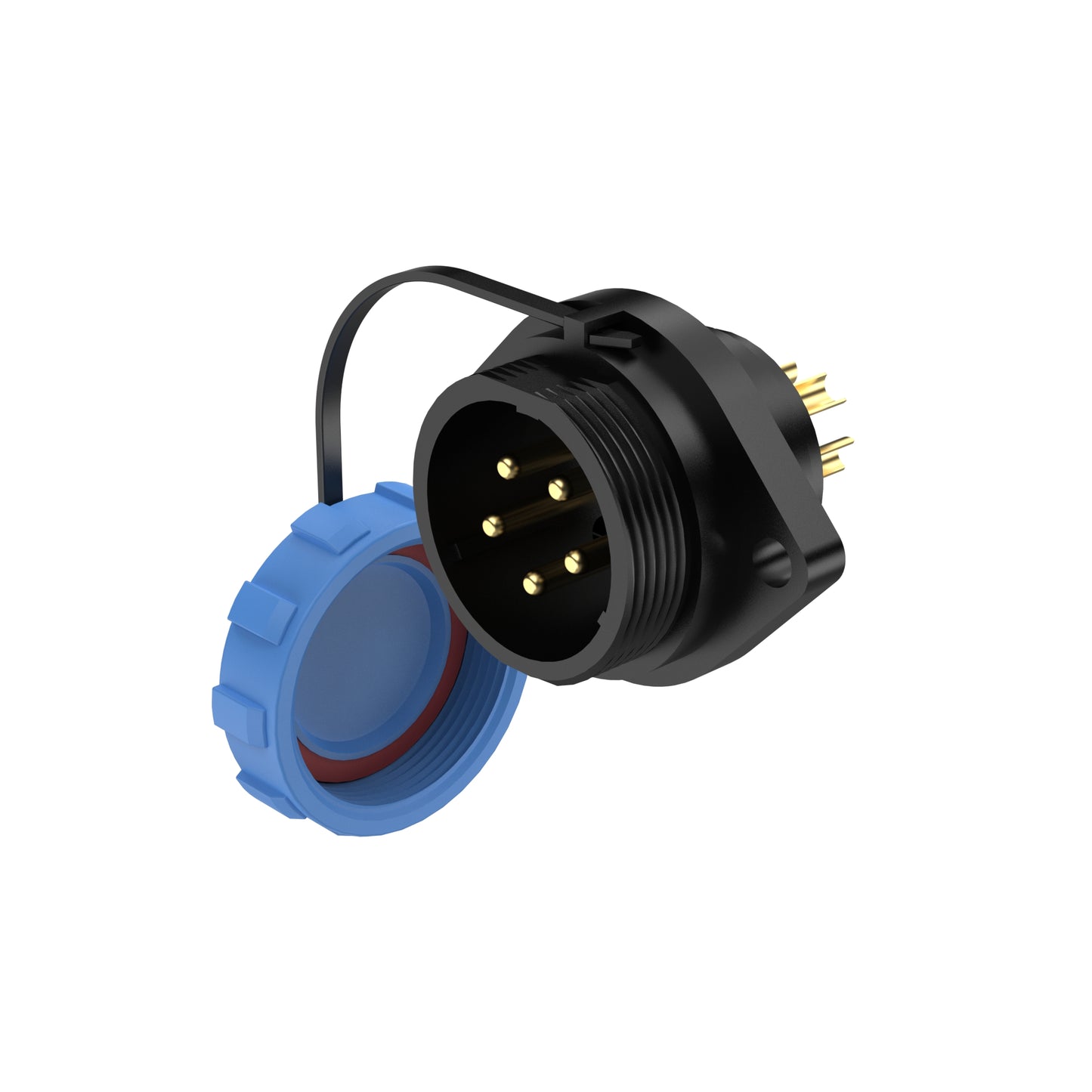 EW SP21 5C Pin Diamond Flange Circular Plug Socket