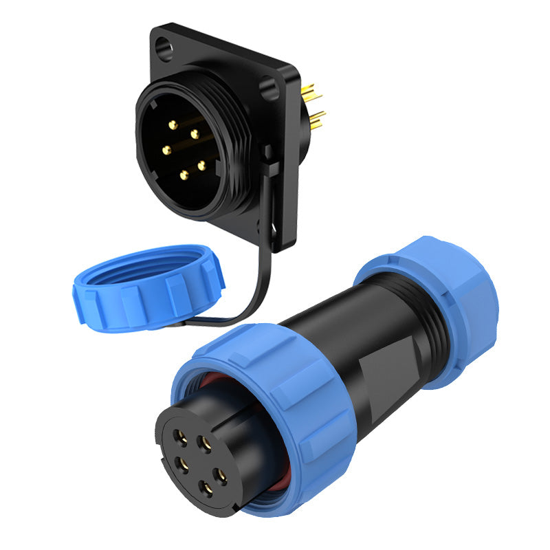 EW SP21 5C Pin Circular Power Connector Types Flange