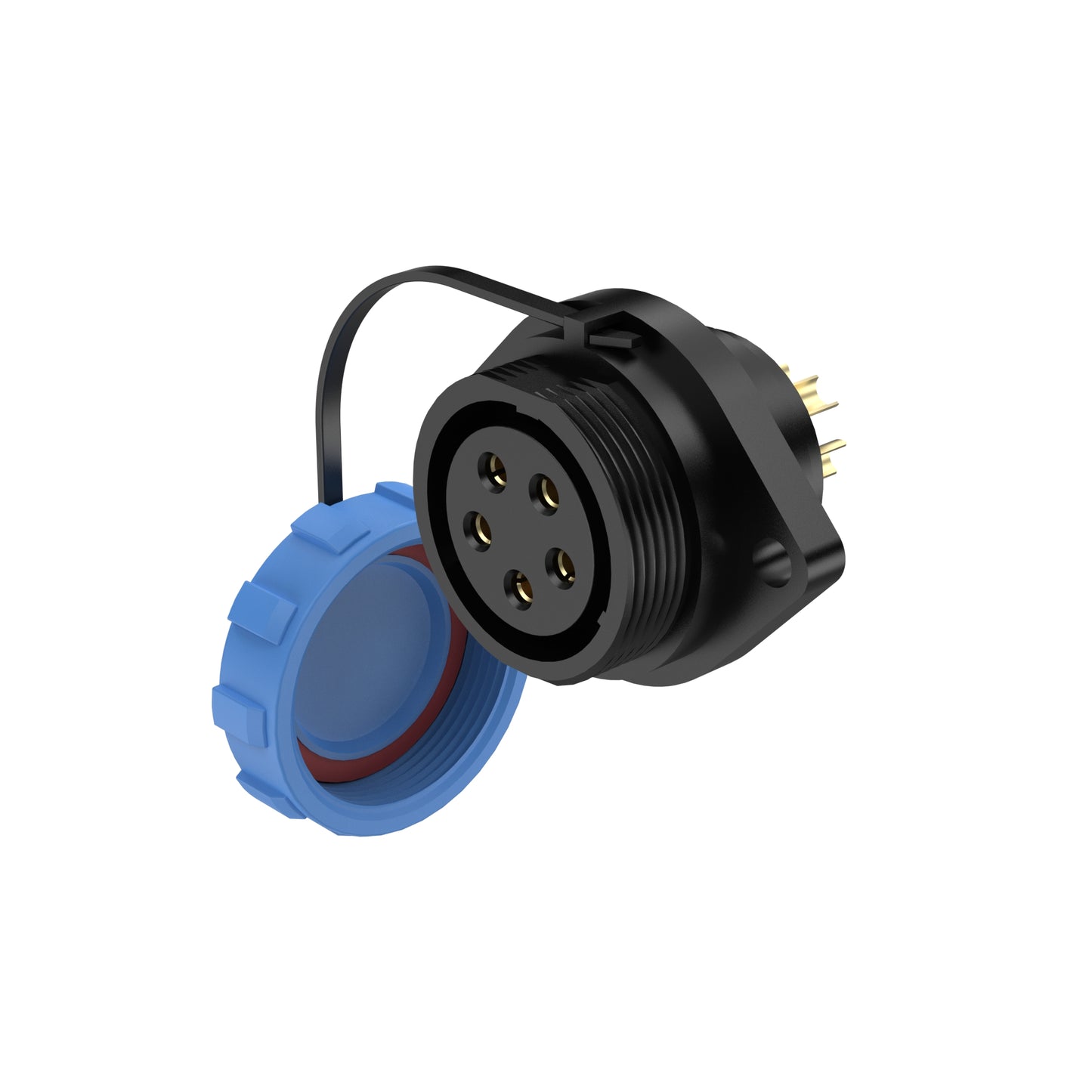EW SP21 5C Pin Diamond Flange Circular Plug Socket