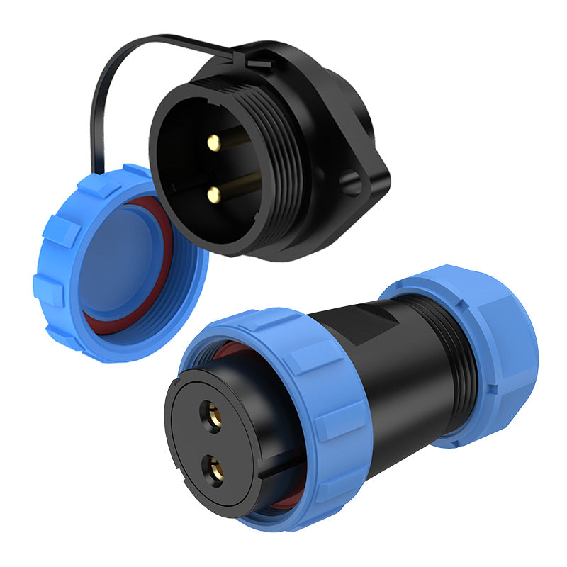 EW SP29 2 Pin Circular Plug Socket Diamond Flange