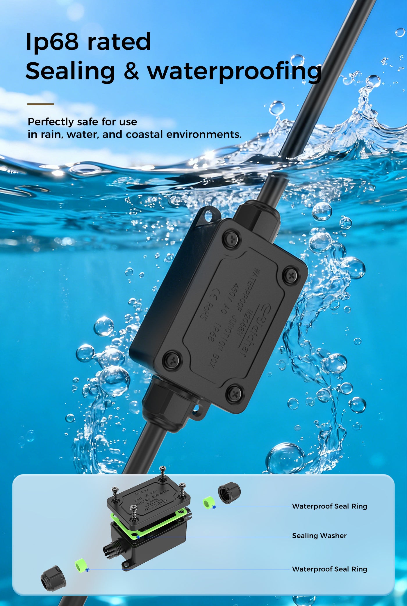 M2068N-2T Waterproof Junction Box With Terminal Block