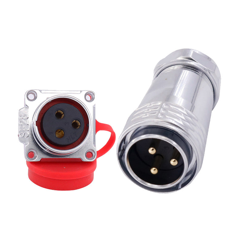 EW SF28 3 Pin Circular Plug Socket Aviation Plug Metal