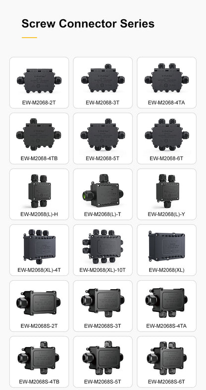 EW M2068(L)-Y 3-Way Junction Box Waterproof IP68