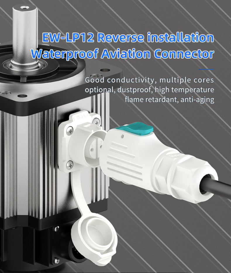 EW LP12 8 Pin White Waterproof M12 Connector