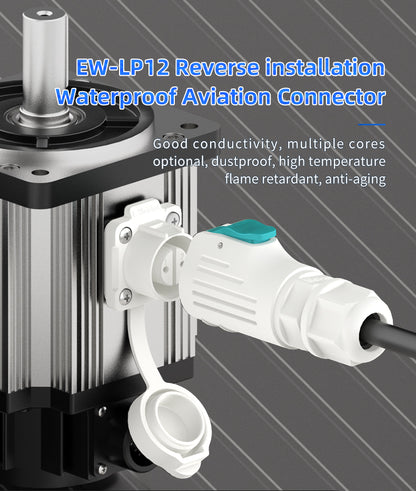 EW LP12 8 Pin White Waterproof M12 Connector