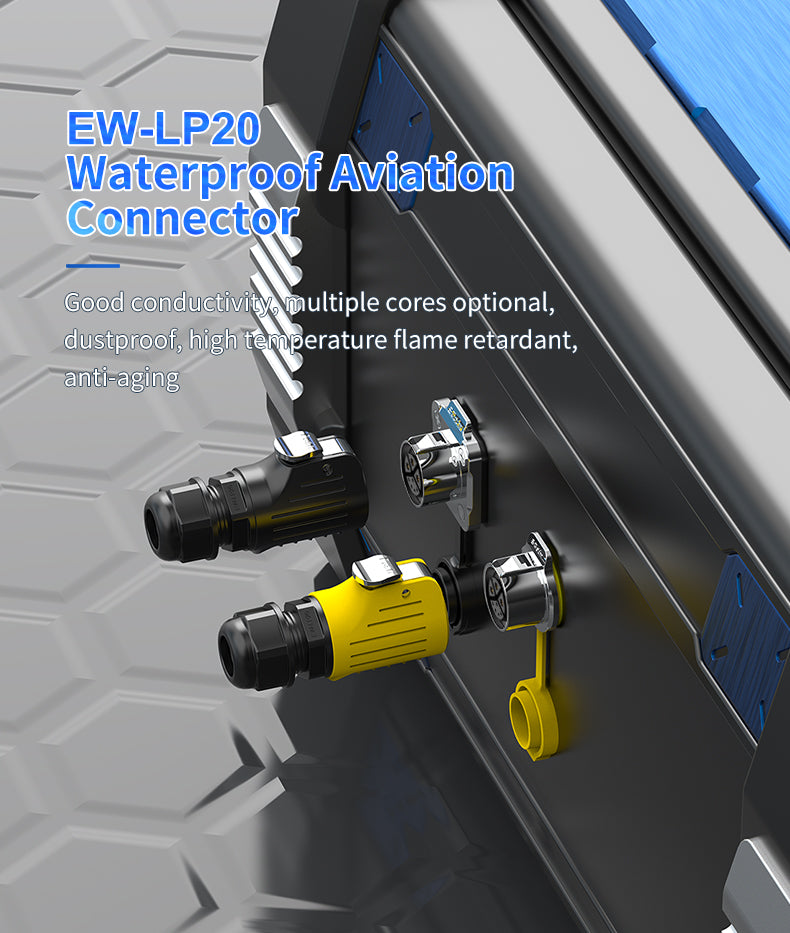 LP20 3+5 Pin Inline IP68 Electrical Waterproof Connectors